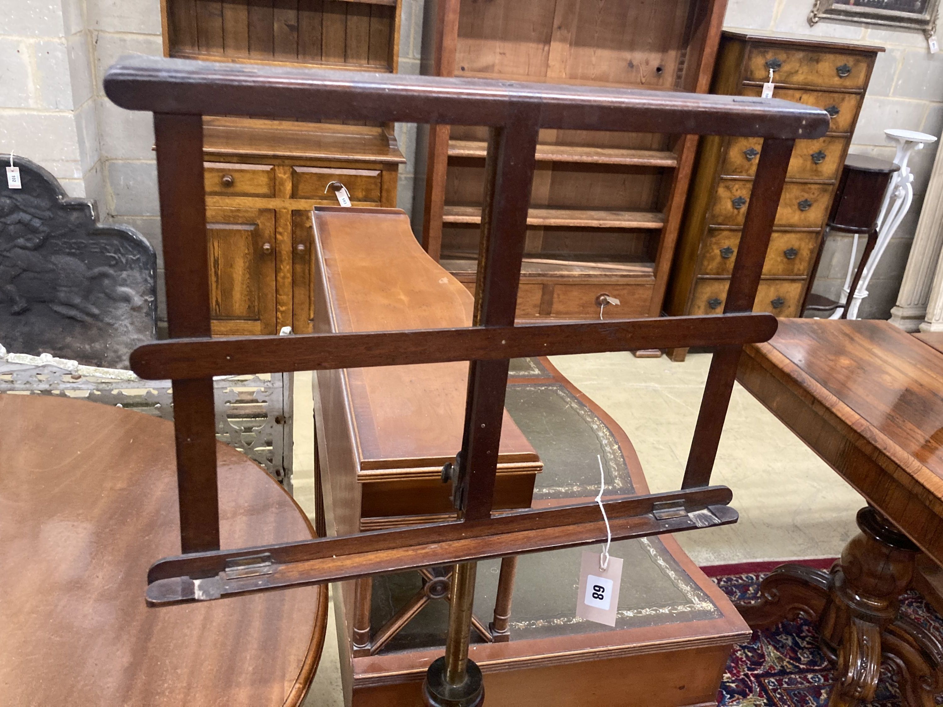 A Victorian mahogany adjustable music stand (a.f.)